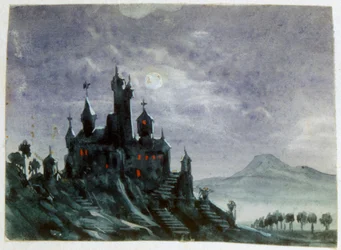 Fantasiekasteel in maanlicht I, 1820-1876