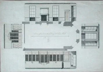 Sectie van de Voorgenomen Bibliotheek in Cobham Hall, Kent