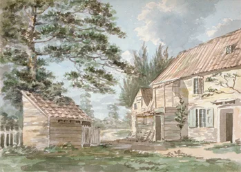 Overshot molen bij Greenford, Middlesex, 1797