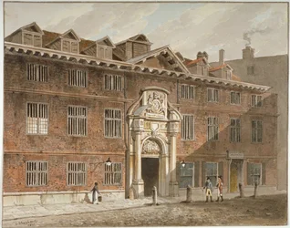 Westgevel van Blackwell Hall, King Street, City of London, 1811