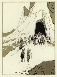 De mensen gingen op zoek naar de reuzen, al snel kwamen ze bij hun grot