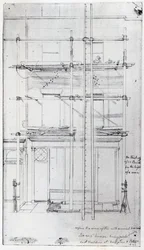 De buitenkant van het huis van Issac wordt geschilderd, 1843