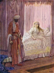 Desdemona werd wakker en keek naar Othello