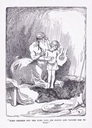 De Cheiron gaf hem de lier in zijn handen en bracht hem om te spelen, uit The Heroes gepubliceerd door George Allen en Unwin 1929