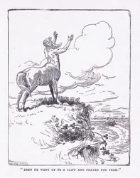 Toen ging ze de klif op en bad voor hen, uit The Heroes gepubliceerd door George Allen en Unwin 1929