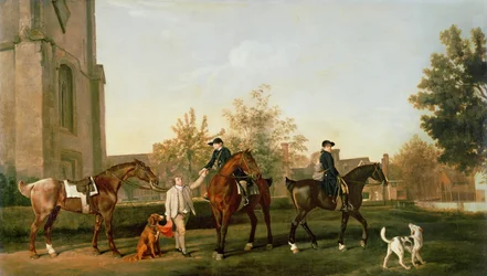 De jachtknechten van Lord Torrington vertrekken vanuit Southill, Bedfordshire, c.1765-8