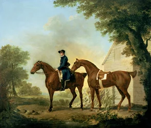 De Jagers van Mr. Crewe met een Staljongen bij een Houten Schuur