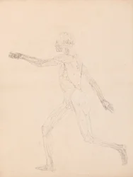 Studie van het Menselijk Lichaam, Lateraal Aanzicht, diagram voor sleutel naar tabel XIII, uit Een Vergelijkende Anatomische Expositie van de Structuur van het Menselijk Lichaam met die van een Tijger en een Gewone Kip, 1795-1806