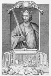 Edward I (1239-1307) Koning van Engeland vanaf 1272, naar de resten van een standbeeld, gegraveerd door de kunstenaar