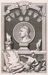 Egbert (gest. 839) Koning van de West-Saksen, Eerste Monarch van heel Engeland, gegraveerd door de kunstenaar (gravure)