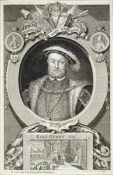 Hendrik VIII (1491-1547), naar een schilderij in de Koninklijke Galerij in Kensington