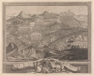 De Slagorde van Carberry-hill Bij Edinburgh met de Overgave van Mary Queen of Scots aan de Geconfedereerde Heren van Schotland, en de Ontsnapping van Graaf Bothwell, 1567