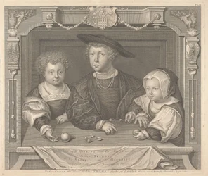 Drie kinderen van Hendrik VII en Elizabeth zijn koningin, Prins Arthur, Prins Hendrik en Prinses Margaret