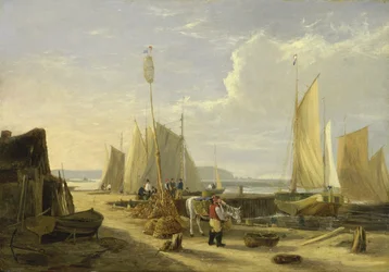 Een Havenscène op het Eiland Wight, kijkend naar de Needles