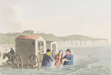 Zeebaden in de baai van Bridlington, uit 