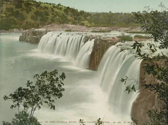 Watervallen aan de Tugela-rivier nabij Colenso, Natal, ca.1900 (fotomechanische afdruk)