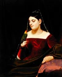 Dame en papegaai, c.1835