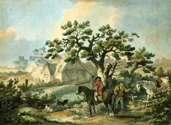 Patrijzenjacht, geëtst door Thomas Rowlandson