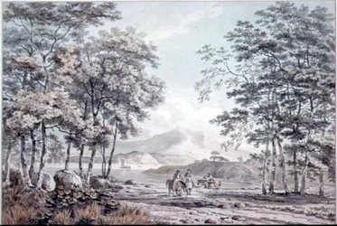 Landschap met Rivier en Figuren