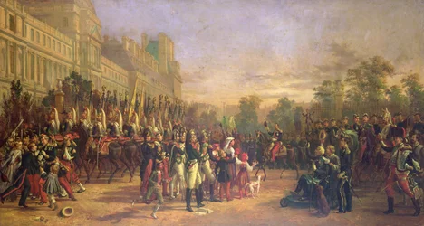 Aankomst bij de Tuilerieën van Napoleon III en zijn troepen terugkerend uit Italië in augustus 1859