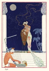 Een koningin ruikt geurige rook, oud Egypte, 1928
