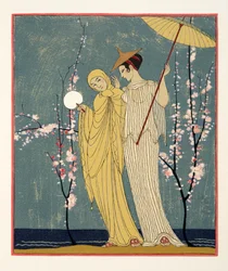 La Rencontre, illustratie uit Les Chansons de Bilitis, door Pierre Louys, uitgegeven 1922