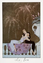 Le Feu, lithografie uit Falbalas et Fanfreluches, Almanach des Modes Presentes, Passees et Futures