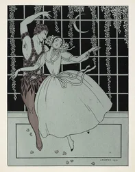 "Le Spectre de la Rose". De afbeelding ontleent zijn naam aan het ballet van de Ballets Russes, gebaseerd op een gedicht van Théophile Gautier. De dansers bij de oorspronkelijke uitvoering waren Vaslav Nijinsky als de Roos en Tamara Karsavina als het Meisj