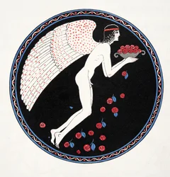 Roses dans la Nuit, illustratie uit Les Chansons de Bilitis, door Pierre Louys, pub. 1922
