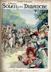 Bloemenfeest. Naar een aquarel van Geo Blott. Gravure in 