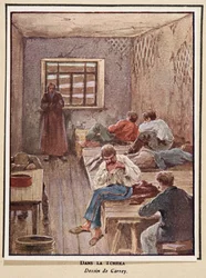 In de Cheka; uit Histoire des Soviets, uitgegeven 1922