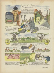 Indrukken van een toerist in Normandië. Illustratie voor Le Rire
