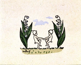 Strengen van lelietje-van-dalen en dansende elfen - in 