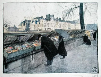 Bouquinistes langs de linkeroever van de Seine bij de Pont-Neuf, Parijs