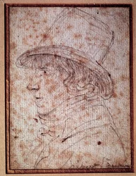 Portret van Jacques Hebert (1757-1794) journalist en revolutionair politicus, oprichter van de krant “le père Duchesne”. Tekening door Gabriel