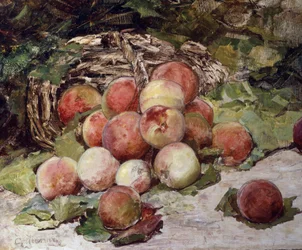 Perziken. Schilderij van Georges Jeannin (1841-1925) Privécollectie.