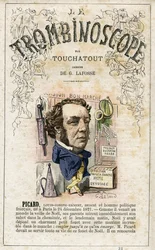 Ernest PICARD (1821-1877) - illustratie uit "Le Trombinoscope", een satirisch politiek tijdschrift van Leon-Charles Bienvenu, bekend als Touchatout (1835-1910) monografie N. 23, Imprimerie Vallee, Parijs, feb 1872