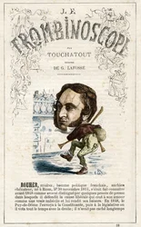 Eugene ROUHER (1814-1884) - illustratie uit "Le Trombinoscope", een satirisch politiek tijdschrift van Leon-Charles Bienvenu, bekend als Touchatout (1835-1910) monografie N. 18, Imprimerie Vallee, Parijs