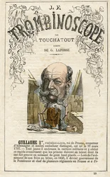 Guillaume Ier - GUGLIELMO I - illustratie uit "Le Trombinoscope", een satirisch politiek tijdschrift van Leon-Charles Bienvenu, bekend als Touchatout (1835-1910) monografie N. 13, Parijs