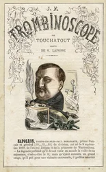 Napoleon Jerome (Napoleon-Jerome) Bonaparte . illustratie uit "Le Trombinoscope", een satirisch politiek tijdschrift van Leon-Charles Bienvenu, bekend als Touchatout (1835-1910) monografie N. 8, Parijs
