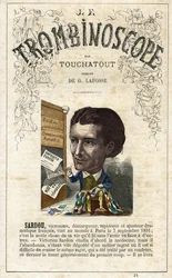 Victorien SARDOU (1831-1908) - illustratie uit "Le Trombinoscope", een satirisch politiek tijdschrift van Leon-Charles Bienvenu, bekend als Touchatout (1835-1910) monografie N. 24, Parijs