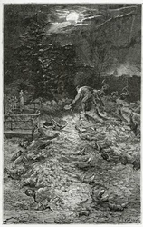 Montmartre Begraafplaats - illustratie uit Napoléon le Petit, 19e eeuw