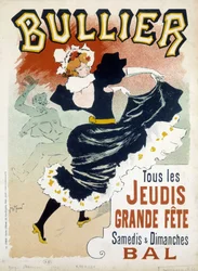 Poster "Bullier" voor het bal - reclame uit de late 19e eeuw