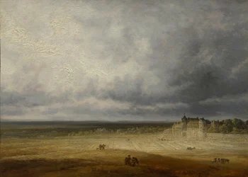 Landschap met een Geploegd Veld en een Dorp, waarschijnlijk na 1827