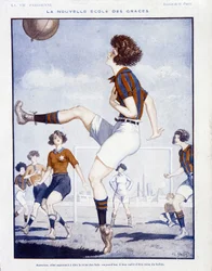 Vrouwenvoetbal - in "La Vie Parisienne" van februari 1922 (print)