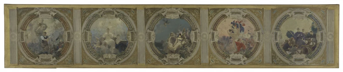 Schets voor de Lobau-galerij in het stadhuis van Parijs: Kunst. Geschiedenis. Filosofie. De Franse Revolutie. Wetenschap