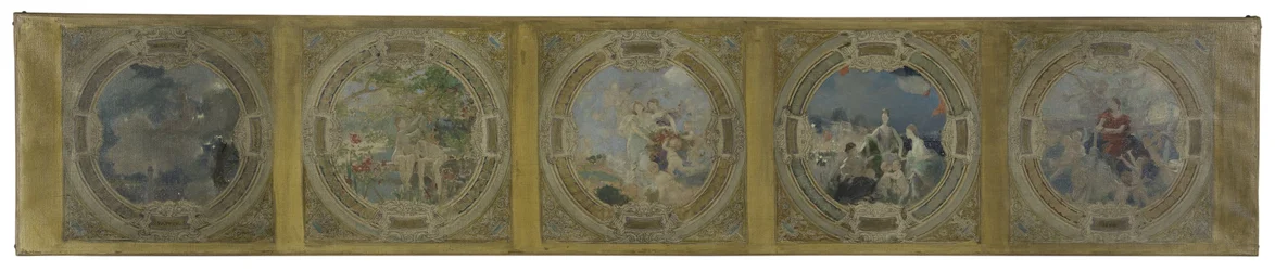 Schets voor de Lobau-galerij in het stadhuis van Parijs: L