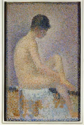Zittend model, profiel (schilderij op doek)