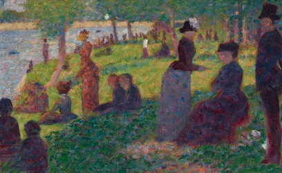Olie schets voor "Een zondag op La Grande Jatte — 1884"