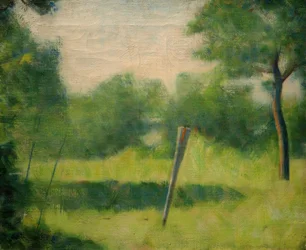 Landschap met een paal